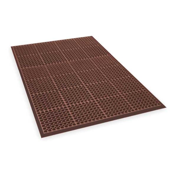 Notrax Interlocking Drainage Mat, Nitrile Rubber, 39 in W x 4 ft 10 in L, 7/8 in Thick - T11S3958RD