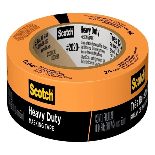 Scotch Scotch 0.94 in. W X 60.1 yd L Orange Strong Strength Masking Tape 1 pk - 2020 PLUS-24AP