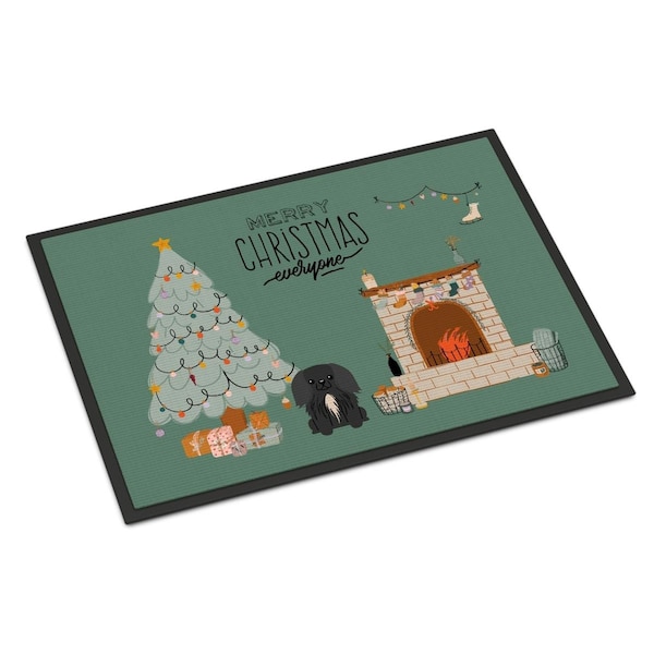 Carolines Treasures 24 x 36 in. Black Pekingese Christmas Everyone Indoor or Outdoor Mat - CK7670JMAT
