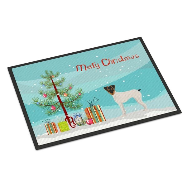Carolines Treasures 18 x 27 in. Japanese Terrier Christmas Tree Indoor or Outdoor Mat - CK3464MAT