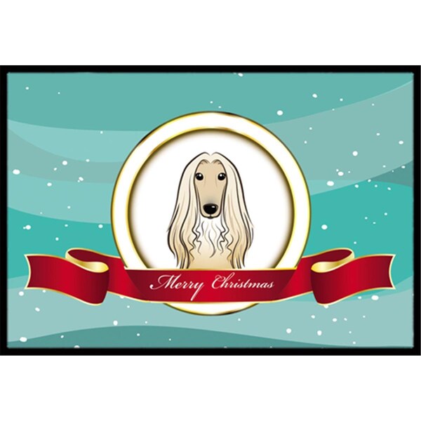 Carolines Treasures Afghan Hound Merry Christmas Indoor and Outdoor Mat- 24 x 36 in. - BB1554JMAT