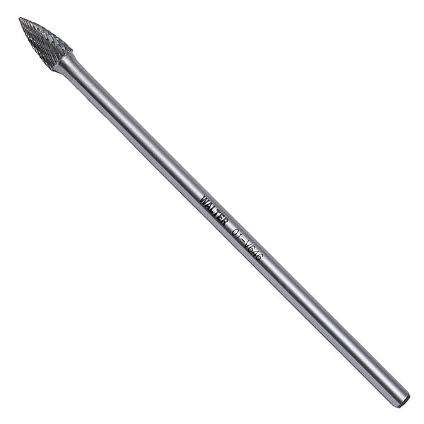 Walter Surface Technologies Carb Bur, Tapered Sg 6" Shk 1/4x3/8"x3/4" - 01V646