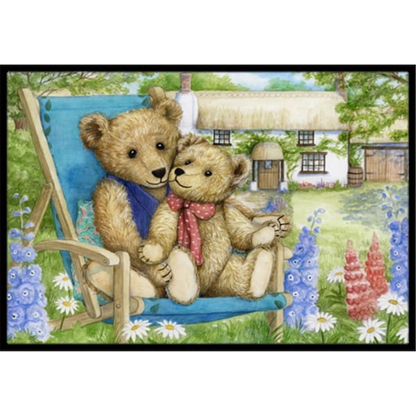 Jensendistributionservices Springtime Teddy Bears in Flowers Indoor or Outdoor Mat, 24 x 36 - MI2557461