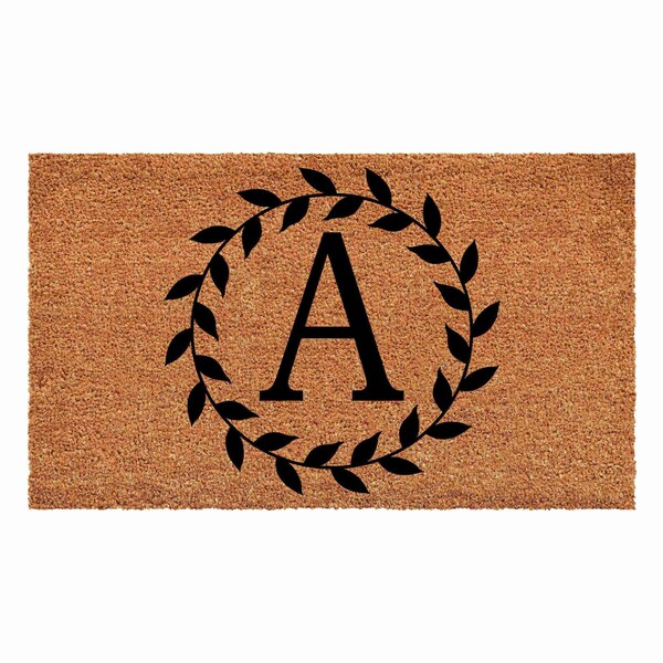 Calloway Mills Monogram Door Mat, Black, Natural, 17 in W x 29 in L - 108201729A