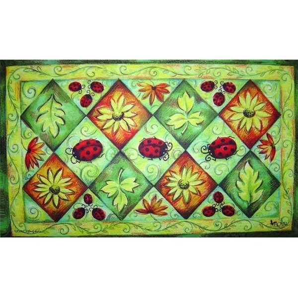 Custom Printed Rugs Custom Printed Rugs Dm-25 Lady Bug On Parade Door Mat - DM  25
