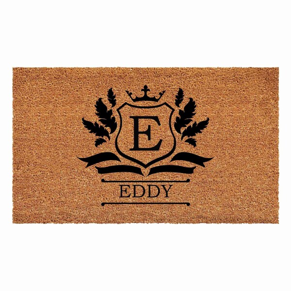 Calloway Mills Monogram Door Mat, Black, Natural, 30 in W x 48 in L - 108243048E