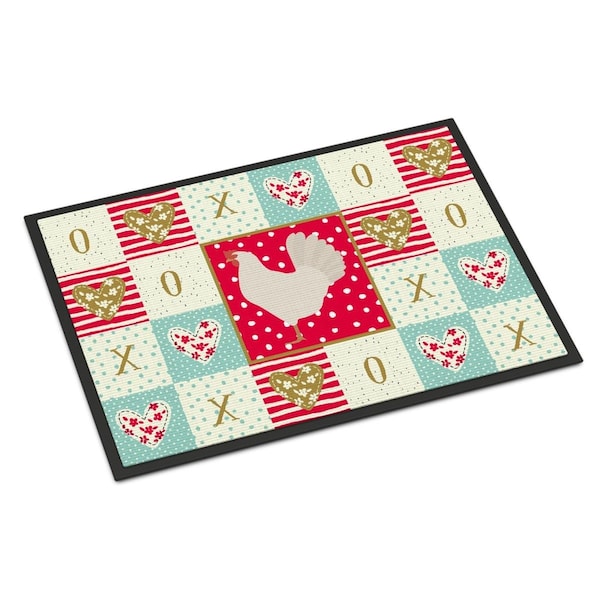 Carolines Treasures 18 x 27 in. Leghorn Chicken Love Indoor or Outdoor Mat - CK5267MAT