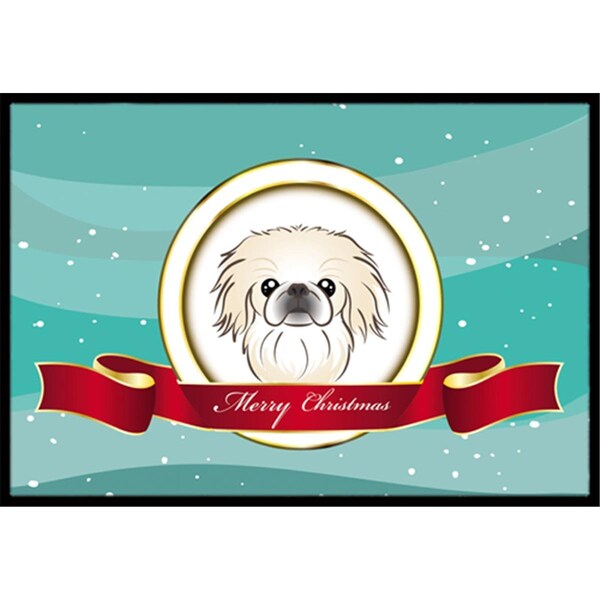 Carolines Treasures Pekingese Merry Christmas Indoor and Outdoor Mat- 18 x 27 in. - BB1531MAT