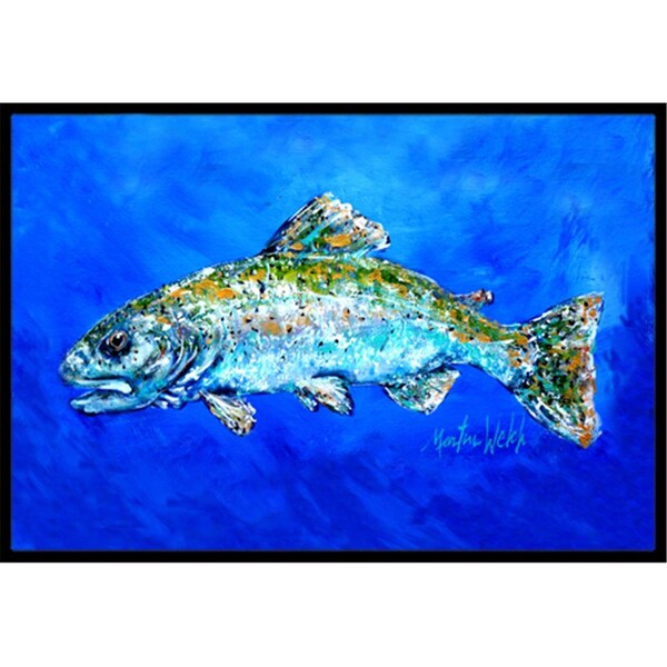 Carolines Treasures 18 x 27 in. Fish Headed Downstream Indoor and Outdoor Doormat - MW1124MAT