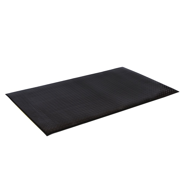 Crown Matting Technologies Antifatigue Mat, 12' L x 4' W, 9/16" Thickness, High density PVC top, Black - WB 0412KD