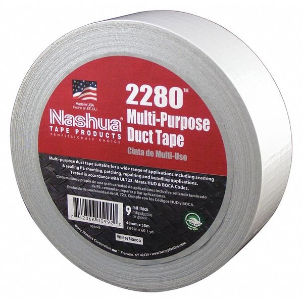 Nashua Duct Tape, 48mm x 55m, 9 mil, White - 2280