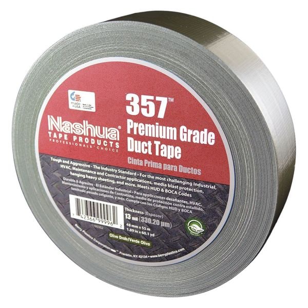 Nashua Olive Drab Duct Tape, 48mm x 55m, 13 mil - 357