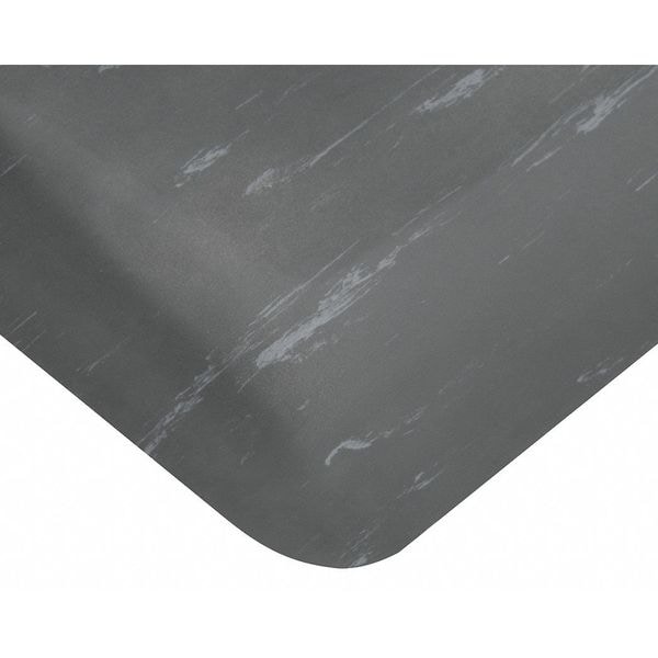 Wearwell Antifatigue Mat, 5 ft. L x 3 ft. W, 7/8" Thickness, Marble, Charcoal - 419