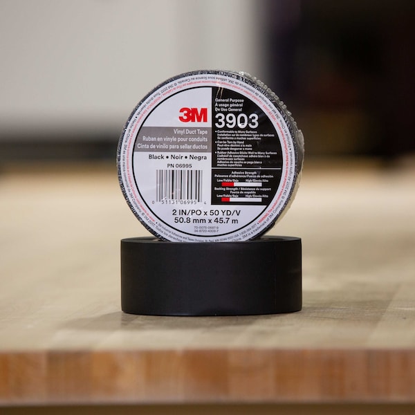 3M Duct Tape, 2 x 50 yd, 6.5 mil, Black, Vinyl - 3903