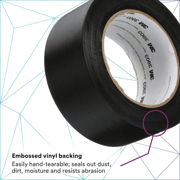 3M Duct Tape, 2 x 50 yd, 6.5 mil, Black, Vinyl - 3903