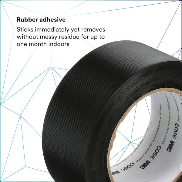 3M Duct Tape, 2 x 50 yd, 6.5 mil, Black, Vinyl - 3903