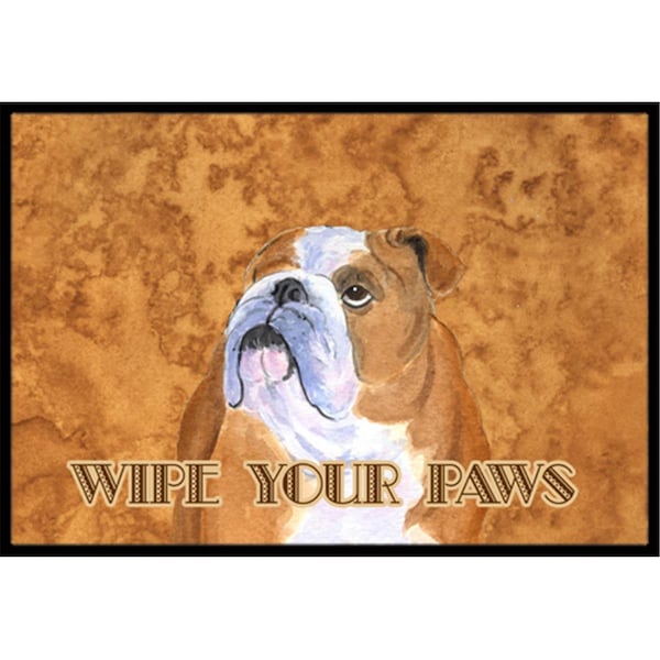 Carolines Treasures 24 X 36 In. Bulldog English Wipe Your Paws Indoor Or Outdoor Mat - CA74601