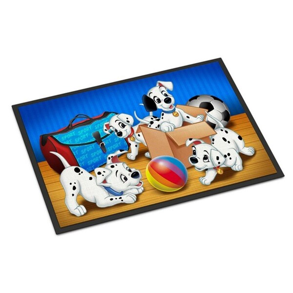 Carolines Treasures Dalmatians Playing Ball Indoor or Outdoor Mat, 18 x 27 in. - APH9058MAT