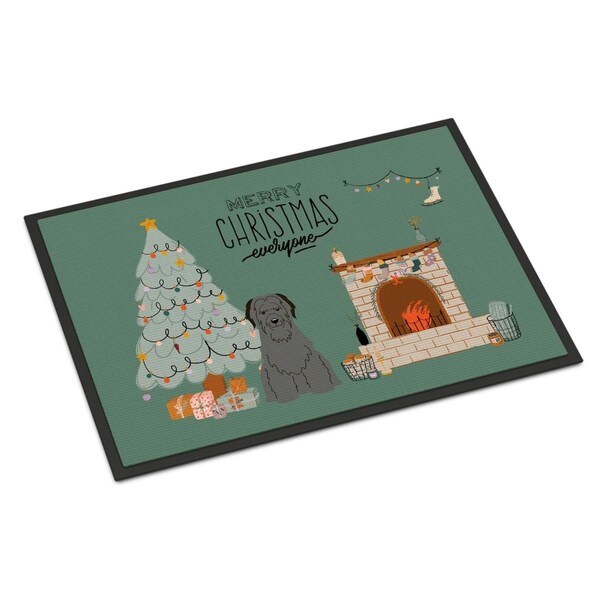 Carolines Treasures 18 x 27 in. Black Briard Christmas Everyone Indoor or Outdoor Mat - CK7644MAT