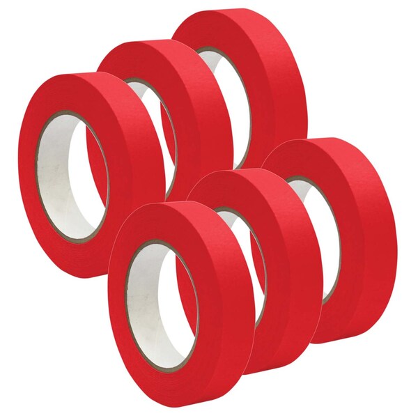 Mavalus Premium Grade Masking Tape, 1in x 55 yds, Red, PK6 - DSS46162