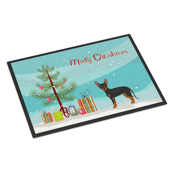 Carolines Treasures 24 x 36 in. Prague Ratter Christmas Tree Indoor or Outdoor Mat - CK3480JMAT