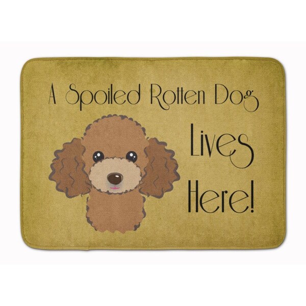 Carolines Treasures Chocolate and Brown Poodle Spoiled Dog Machine Washable Memory Foam Mat - BB1504RUG