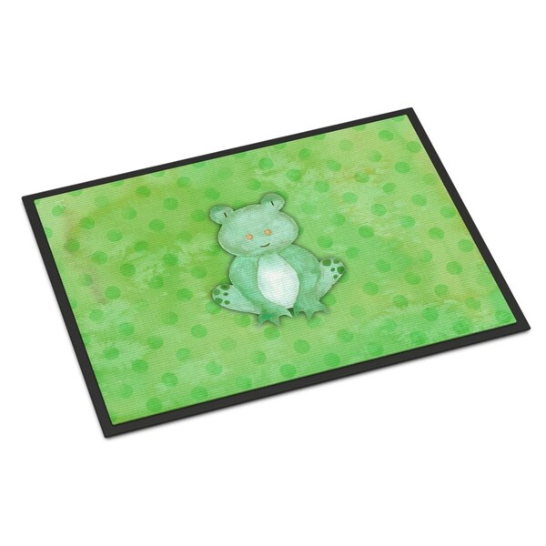 Carolines Treasures 18 x 27 in. Polkadot Frog Watercolor Indoor or Outdoor Mat - BB7388MAT