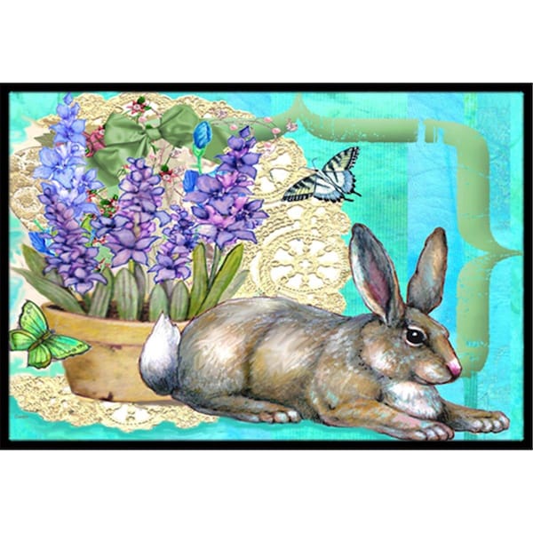 Jensendistributionservices Springtime Easter Rabbit Indoor & Outdoor Mat, 18 x 27 in. - MI2556350