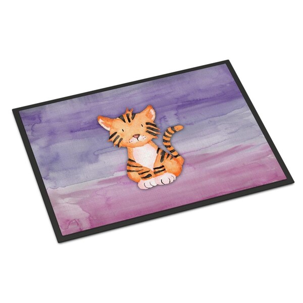 Carolines Treasures 24 x 36 in. Tiger Cub Watercolor Indoor or Outdoor Mat - BB7444JMAT