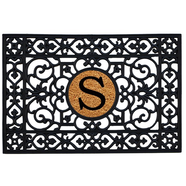 Calloway Mills Monogram Insert Door Mat, Black, Natural, 24 in W x 36 in L - 160012436S