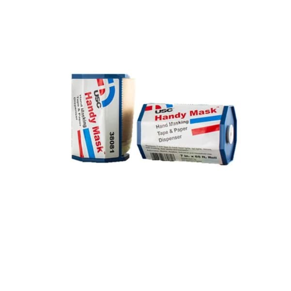 Us Chemical & Plastics Handy Mask Hand Masking Tape and Paper Roll, 7 in W x 65 ft L - 38082