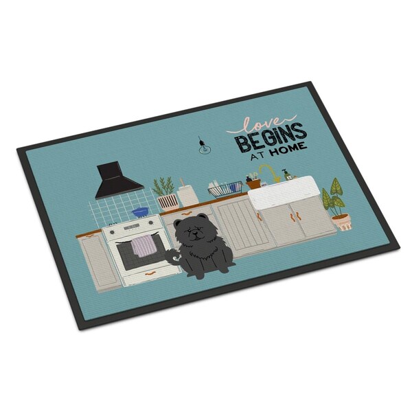 Carolines Treasures 24 x 36 in. Black Chow Chow Kitchen Scene Indoor or Outdoor Mat - CK7847JMAT