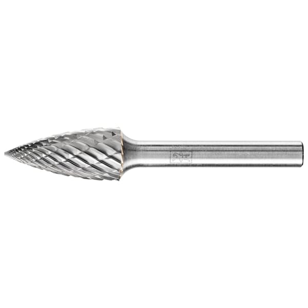 Pferd Carbide Bur - Tree (pointed end), OMNI cut - 1/2" x 1" x 1/4" Shank - SG-5 L6 - 28023