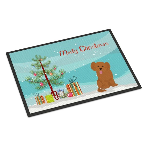 Carolines Treasures 18 x 27 in. Shih Poo No.3 Christmas Tree Indoor or Outdoor Mat - CK3891MAT