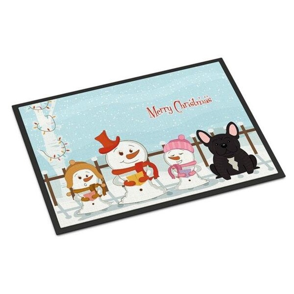 Carolines Treasures Carolines Treasures BB2340MAT Merry Christmas Carolers French Bulldog Brindle Indoor or Outdoor Mat; 18 x 0.25 x 27 in. - BB2340MAT