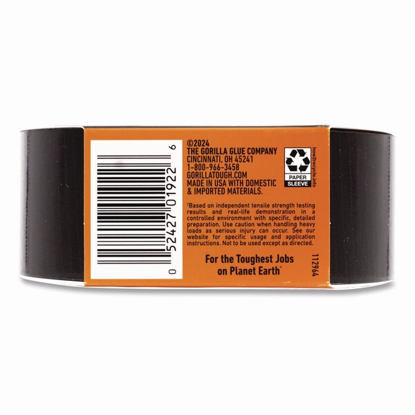Gorilla Glue Ultimate Tape, 3in Core, 1.88in x 20 yd, Black - 113499