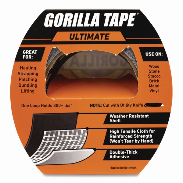 Gorilla Glue Ultimate Tape, 3in Core, 1.88in x 20 yd, Black - 113499