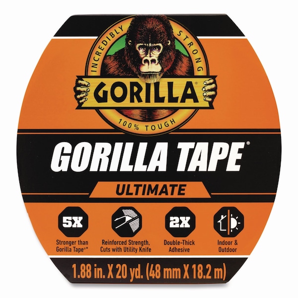 Gorilla Glue Ultimate Tape, 3in Core, 1.88in x 20 yd, Black - 113499