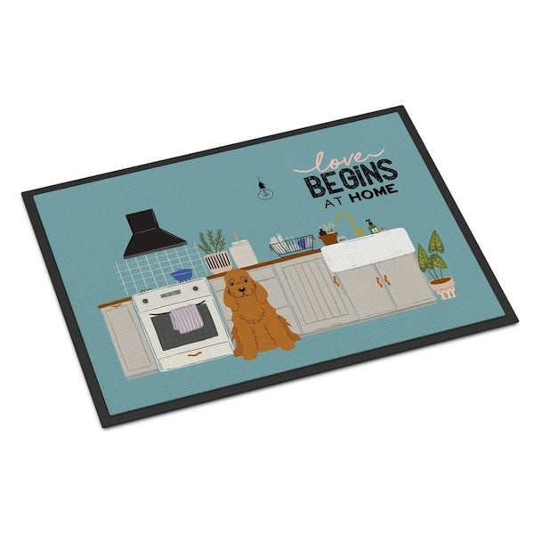 Carolines Treasures 18 x 27 in. Red Cocker Spaniel Kitchen Scene Indoor or Outdoor Mat - CK7799MAT