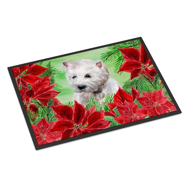 Micasa Westie Poinsettas Indoor or Outdoor Mat24 x 36 in. - MI712846