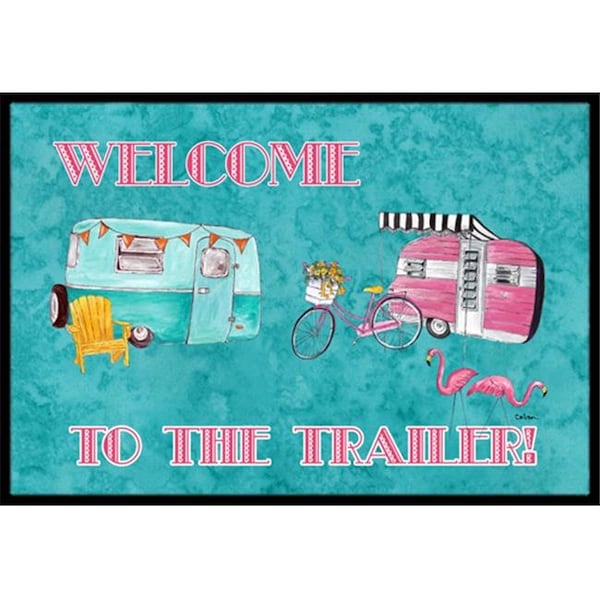 Carolines Treasures Carolines Treasures 8760MAT Welcome to the trailer Indoor Or Outdoor Doormat - 18 x 27 in. - 8760MAT