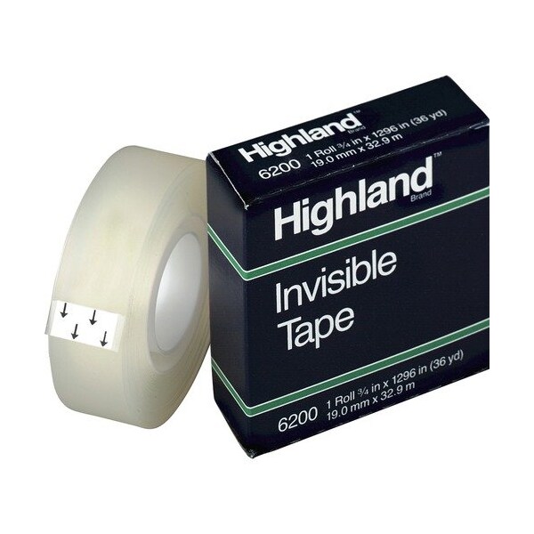 3M Commercial Tape, Invisbl, Econ, 3/4X1296, 12PK - MMM6200341296PK