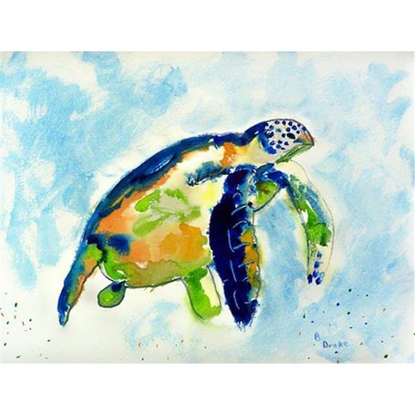 Betsy Drake Betsy Drake DM134 Blue Sea Turtle Doormat 18 x 26 - DM134