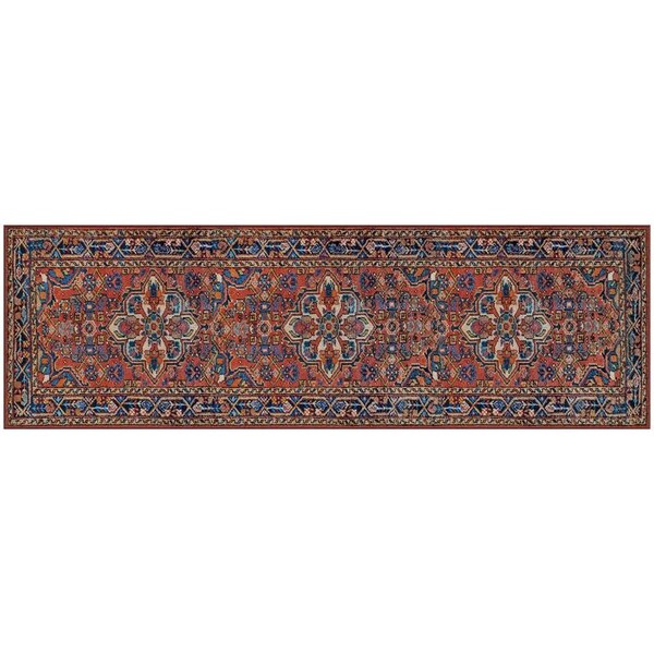 Gel Pro Gel Pro NeverMove Esther 24 in. W X 76 in. L Vintage Red Tribal Polyester Runner Rug - 107-1-2476-EHVR