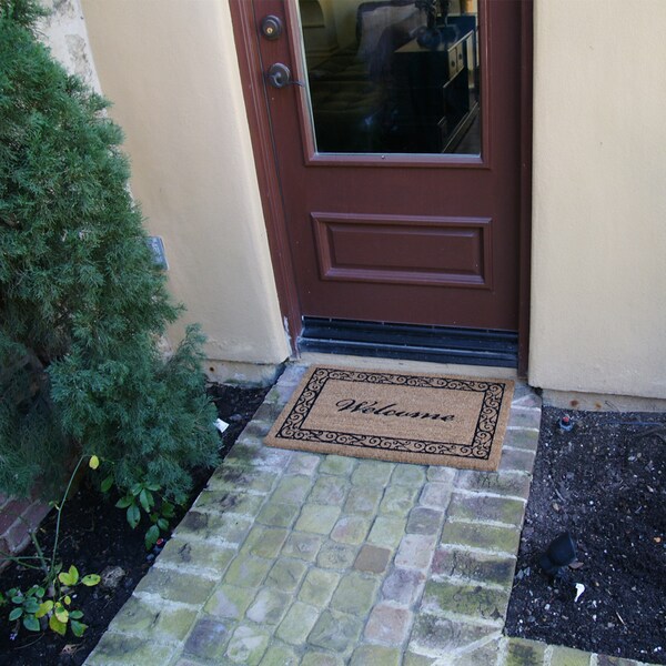 Rubber-Cal "Estate Style Welcome Doormat" Coco Coir Mats, 18 x 30-Inch - 10-106-021P