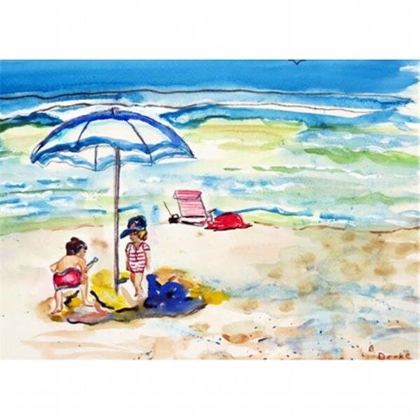 Betsy Drake Betsy Drake DM391 Children At The Beach Door Mat; Small - DM391