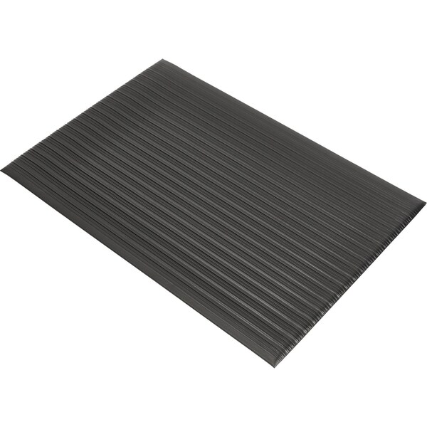 Genuine Joe Antifatigue Mat, 36" L x 24" W, 0.38" Thickness, Textured, Black - GJO53231