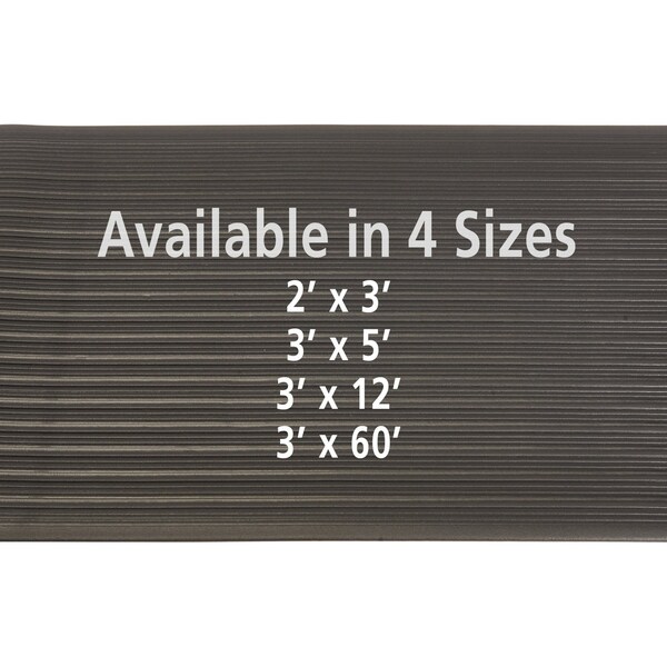 Genuine Joe Antifatigue Mat, 36" L x 24" W, 0.38" Thickness, Textured, Black - GJO53231