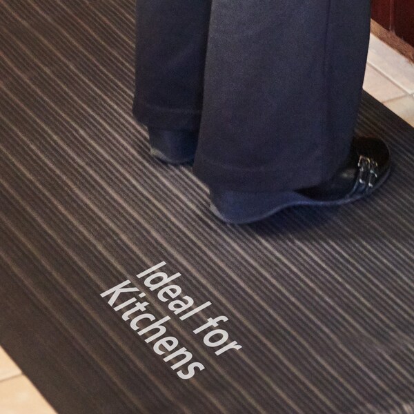 Genuine Joe Antifatigue Mat, 36" L x 24" W, 0.38" Thickness, Textured, Black - GJO53231