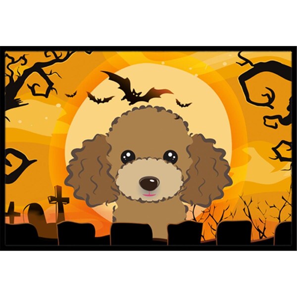 Carolines Treasures Halloween Chocolate Brown Poodle Indoor and Outdoor Mat- 18 x 27 in. - BB1814MAT